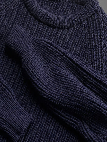 Men’s Fisherman Knit Pullover | Heavyweight Cotton Blend | Relaxed Fit Crewneck