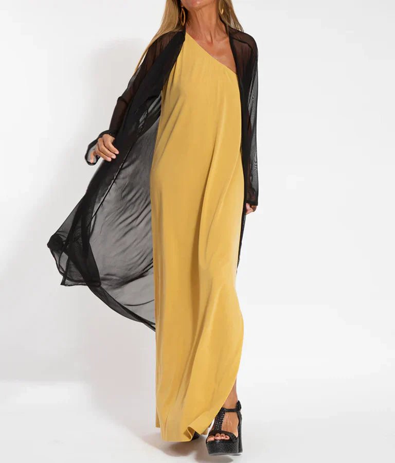 Elegant One-Shoulder Maxi Dress | Flowing Silhouette | Lightweight Fabric | Evening Wear