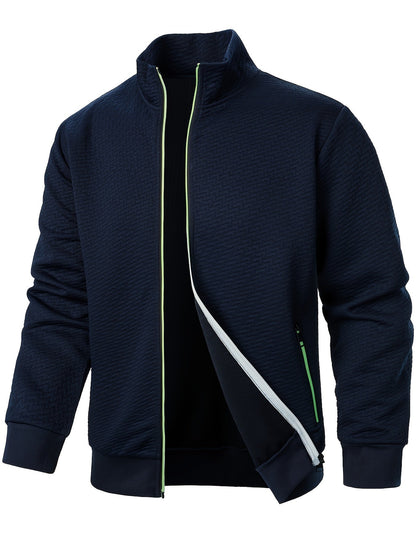 Men's Lightweight Zip Jacket | Mock Neck | Casual Layering Essential