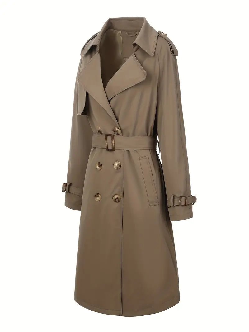 Classic Double-Breasted Trench Coat | Water-Resistant | Cotton Blend | Timeless Outerwear
