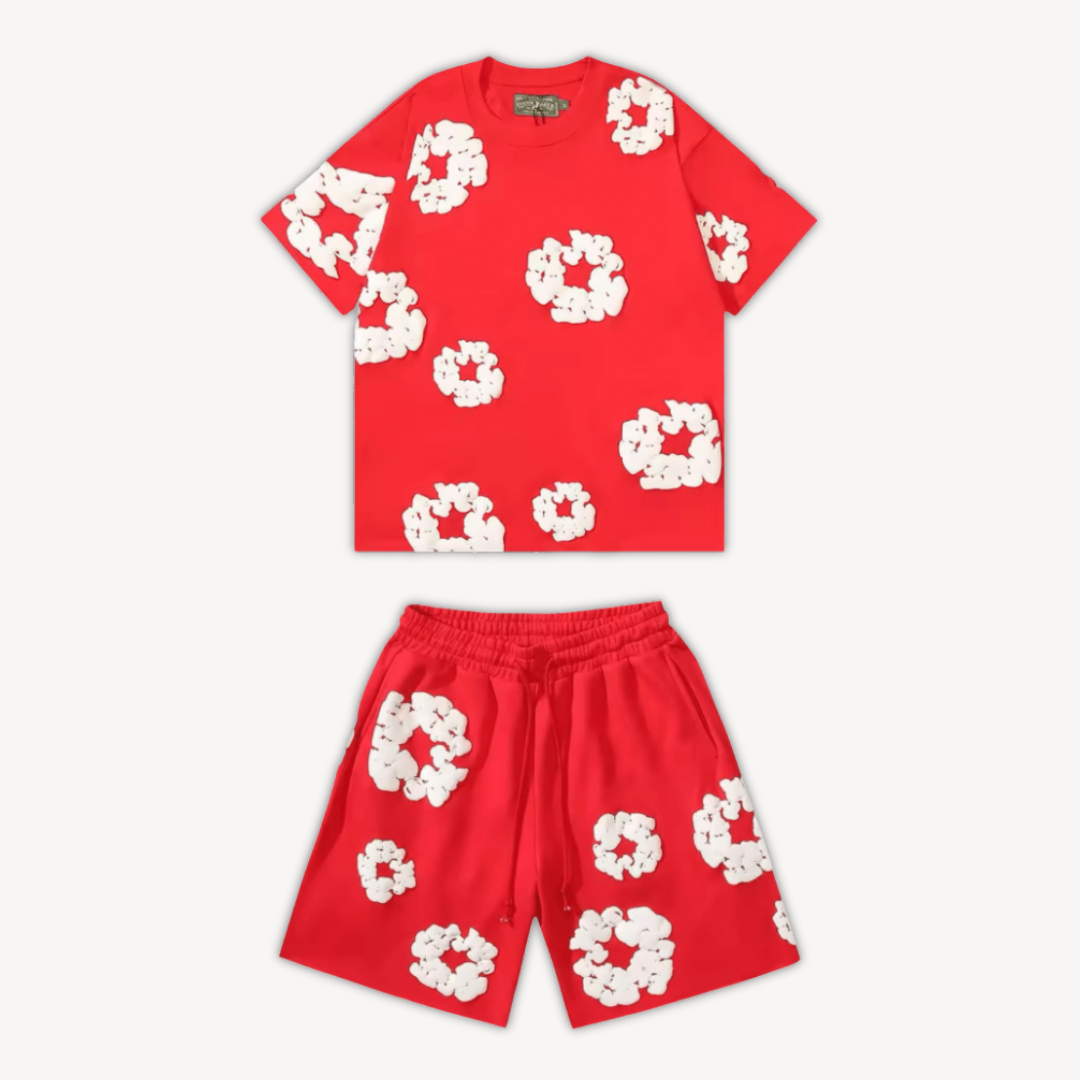 Men's Floral Print Summer Set | Bold Two-Piece Outfit | Lightweight Casual Co-ord