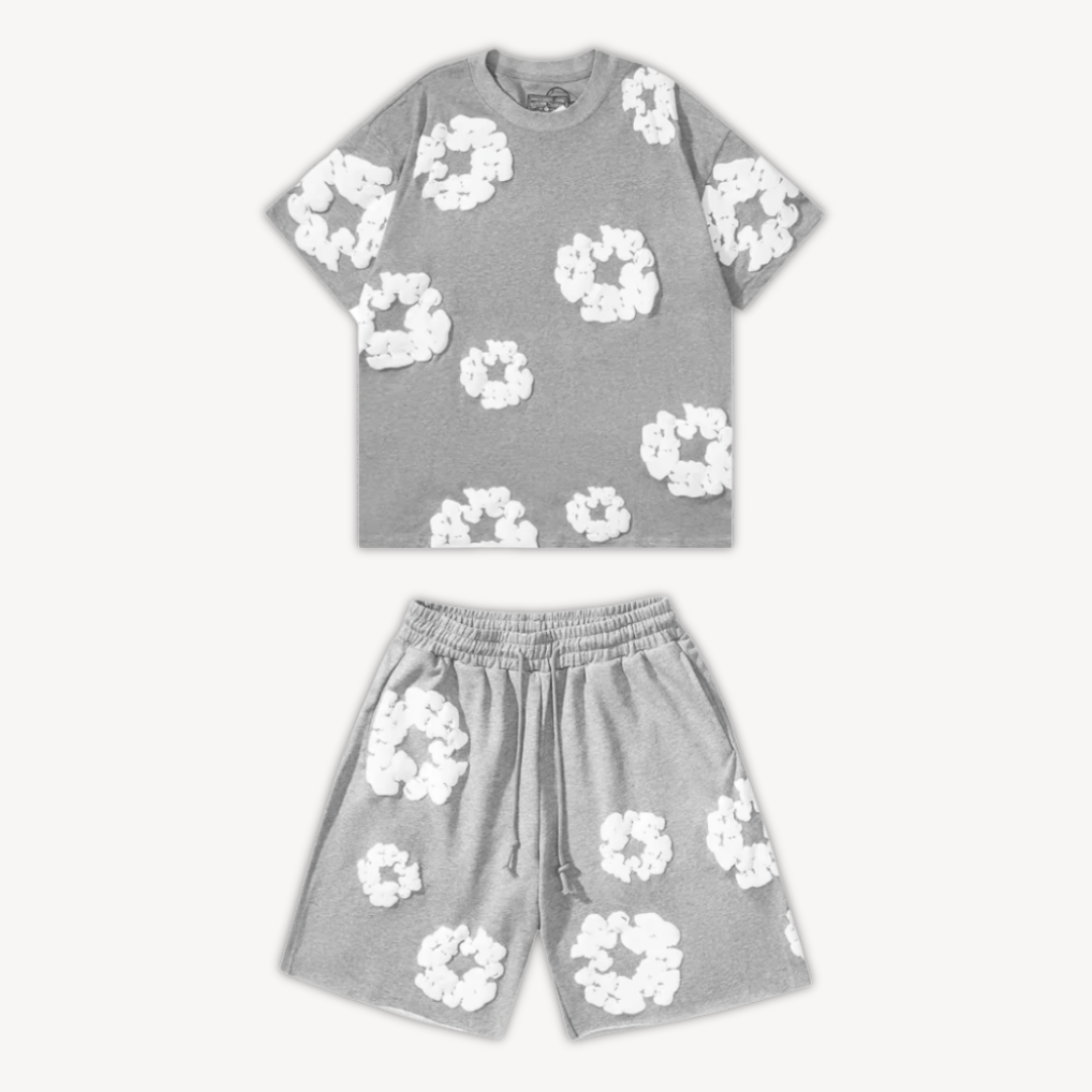 Men's Floral Print Summer Set | Bold Two-Piece Outfit | Lightweight Casual Co-ord