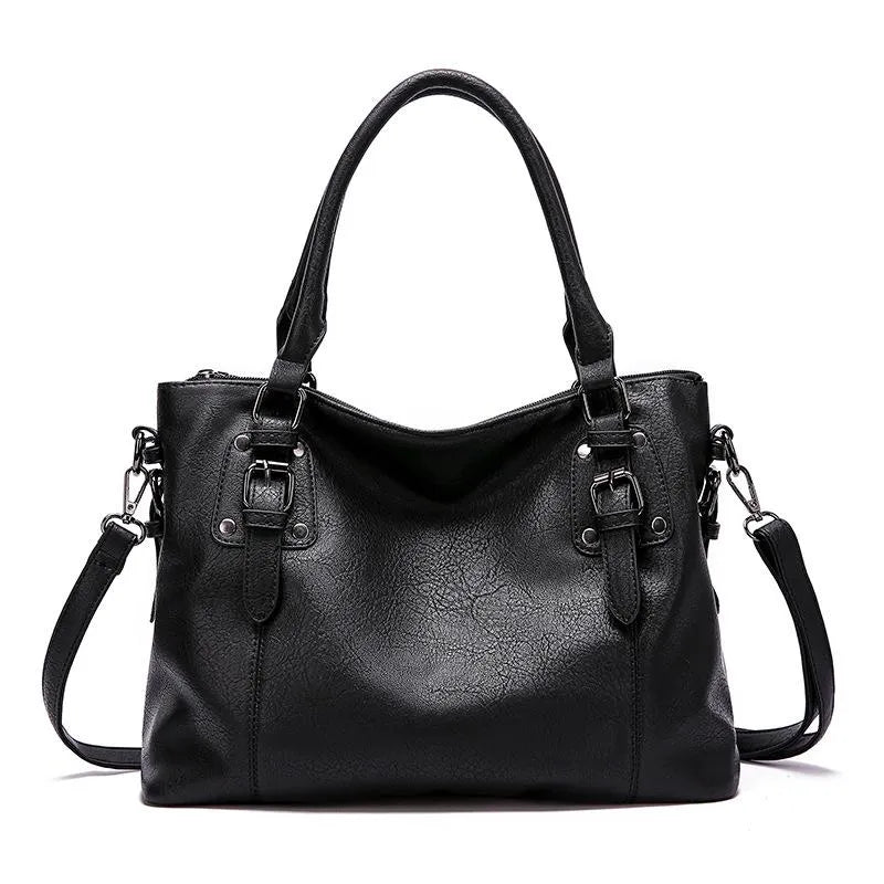 Structured Tote Handbag | PU Leather with Buckle Detail | Everyday Shoulder Bag
