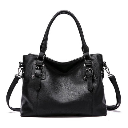 Structured Tote Handbag | PU Leather with Buckle Detail | Everyday Shoulder Bag