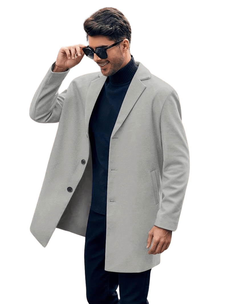 Men's Tailored Wool Overcoat | Classic Long Coat | Formal Winter Style
