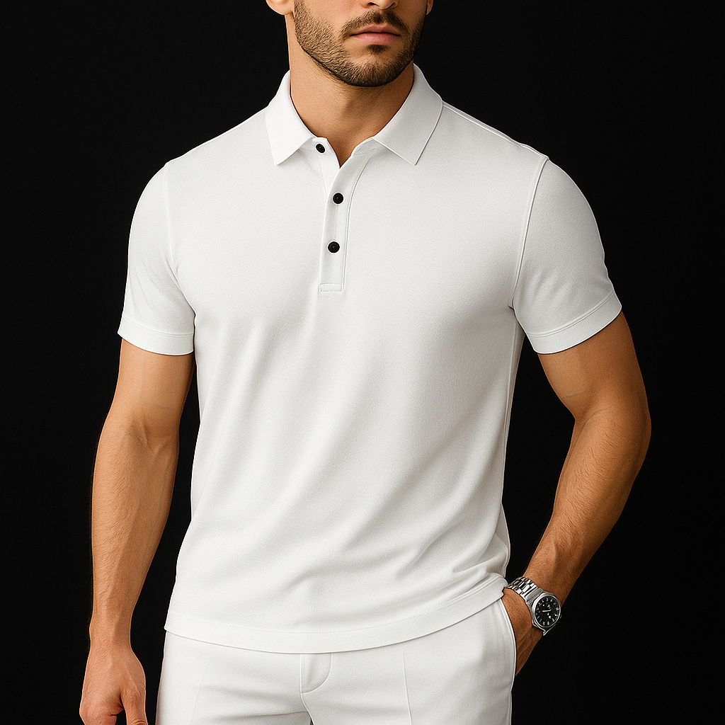Men’s Stretch Piqué Polo Shirt | Slim Fit | Breathable Summer Essential