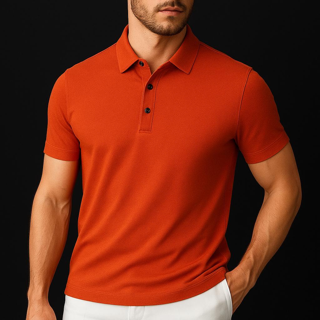 Men’s Stretch Piqué Polo Shirt | Slim Fit | Breathable Summer Essential