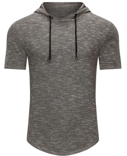 Men’s Lightweight Short Sleeve Hoodie | Stretch Knit | Summer Activewear Top