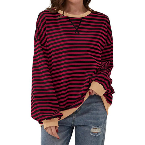 Striped Colour-Block Sweater | Casual Relaxed Fit | Lightweight Knit