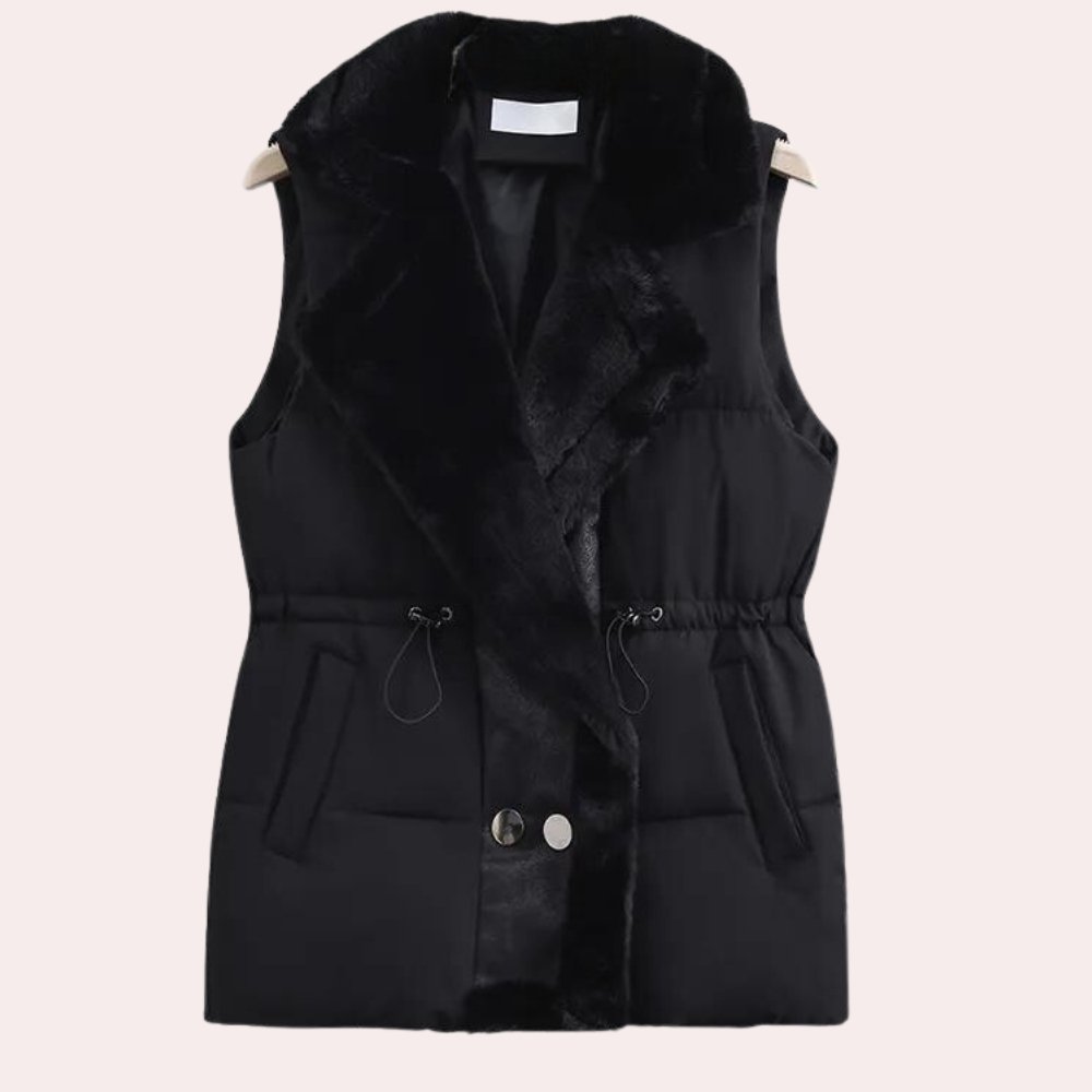 Faux Fur-Lined Puffer Vest | Adjustable Waist | Warm Layer | Casual Winter Wear
