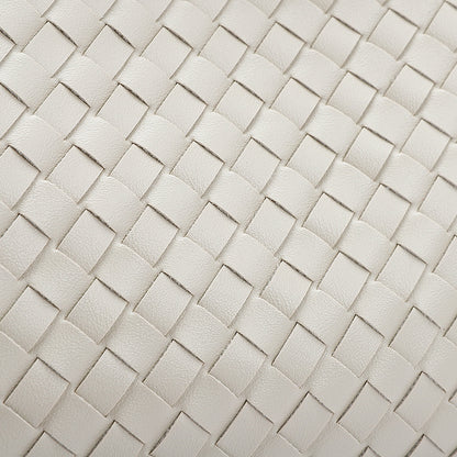 Woven Leather-Look Tote Bag | Gold Knot Detail | Structured Everyday Handbag