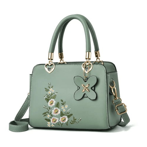 Floral Embroidered Handbag | PU Material | Elegant and Versatile Design