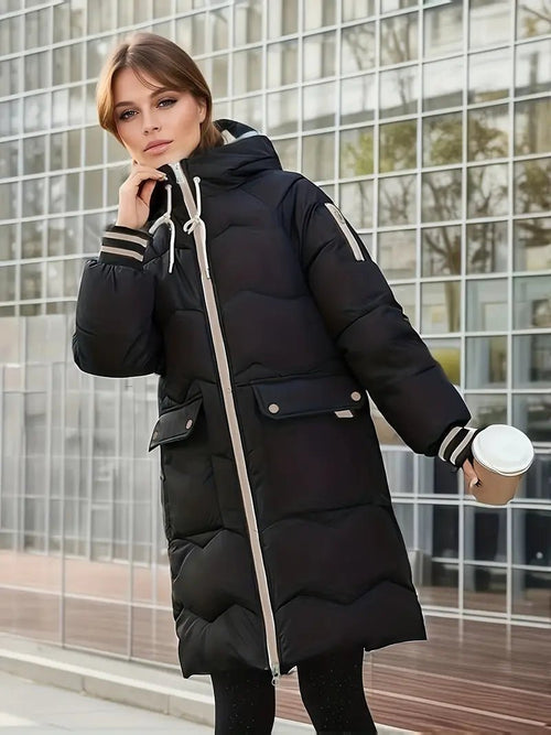 Long Puffer Coat with Hood | Ultra-Warm Insulation | Winter Essential | Water-Resistant