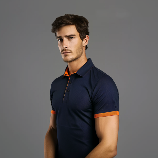 Athletic Polo Shirt | Stretch Performance Fabric with Contrast Trim