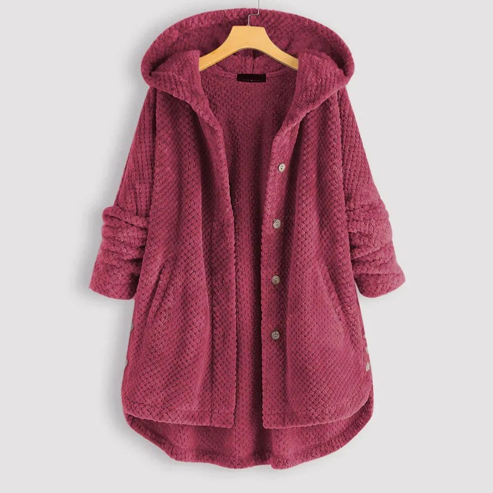 Fleece-Lined Hooded Button-Up Coat | Plush Warmth | Relaxed Fit | Winter Casual Layer