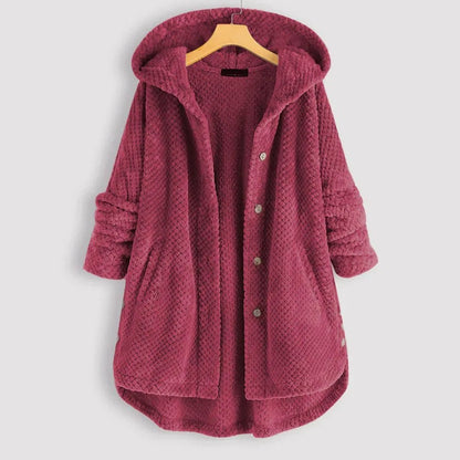 Fleece-Lined Hooded Button-Up Coat | Plush Warmth | Relaxed Fit | Winter Casual Layer