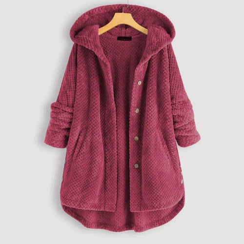 Fleece-Lined Hooded Button-Up Coat | Plush Warmth | Relaxed Fit | Winter Casual Layer