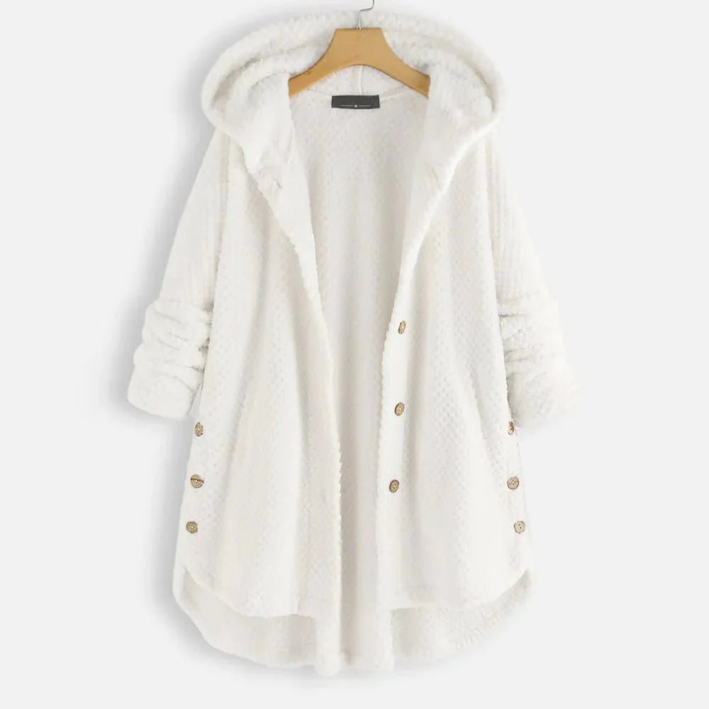 Fleece-Lined Hooded Button-Up Coat | Plush Warmth | Relaxed Fit | Winter Casual Layer