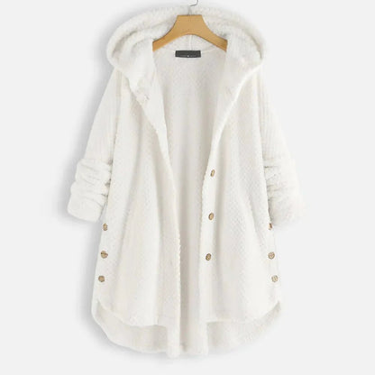 Fleece-Lined Hooded Button-Up Coat | Plush Warmth | Relaxed Fit | Winter Casual Layer