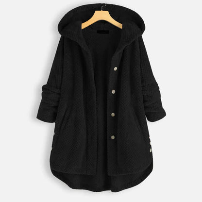 Fleece-Lined Hooded Button-Up Coat | Plush Warmth | Relaxed Fit | Winter Casual Layer