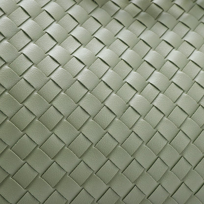 Woven Leather-Look Tote Bag | Gold Knot Detail | Structured Everyday Handbag