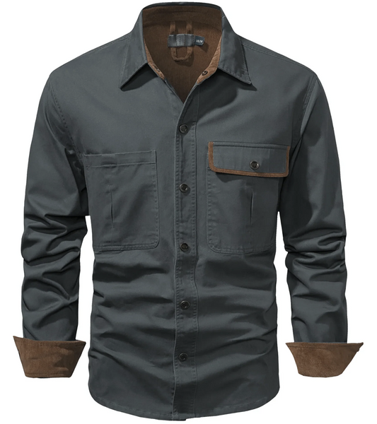 Men's Work Shirt | Two-Tone Detail | Durable Cotton Build