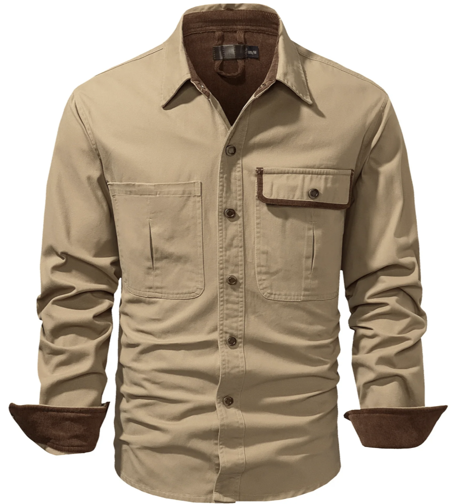 Men's Work Shirt | Two-Tone Detail | Durable Cotton Build