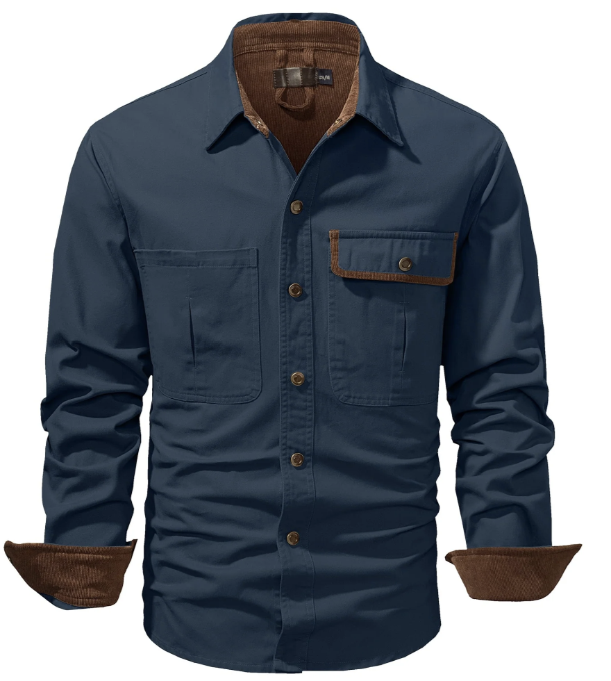 Men's Work Shirt | Two-Tone Detail | Durable Cotton Build