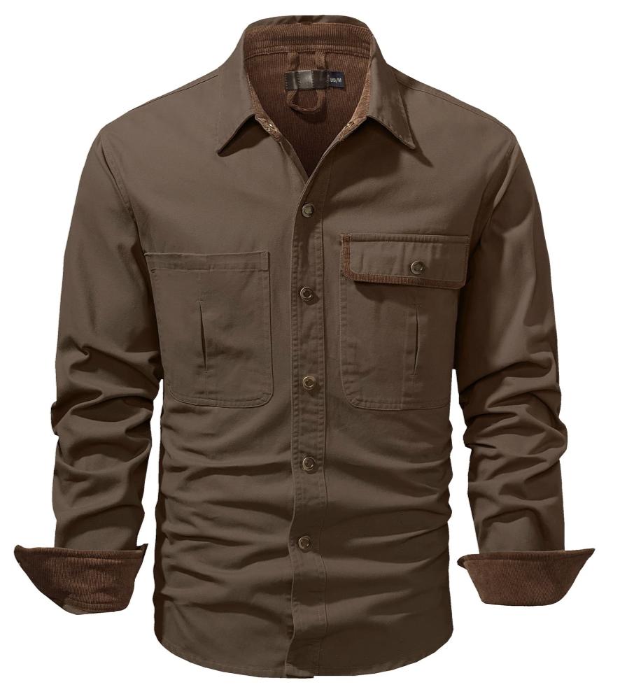 Men's Work Shirt | Two-Tone Detail | Durable Cotton Build