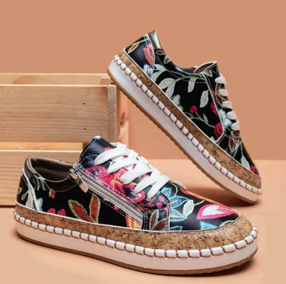 Lace-Up Sneakers | Side Zip Detail | Casual Spring Style
