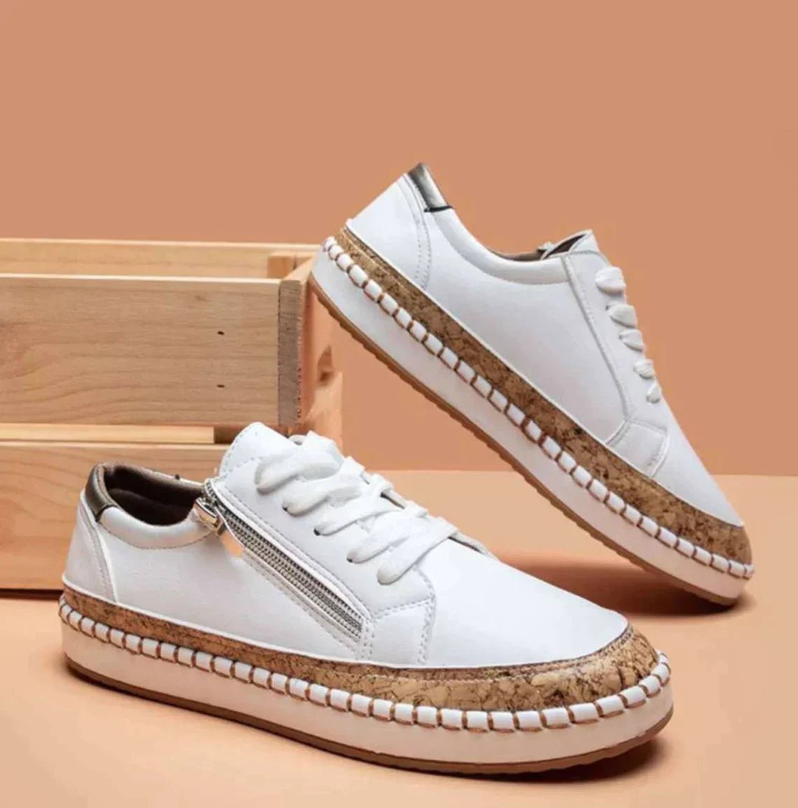 Lace-Up Sneakers | Side Zip Detail | Casual Spring Style