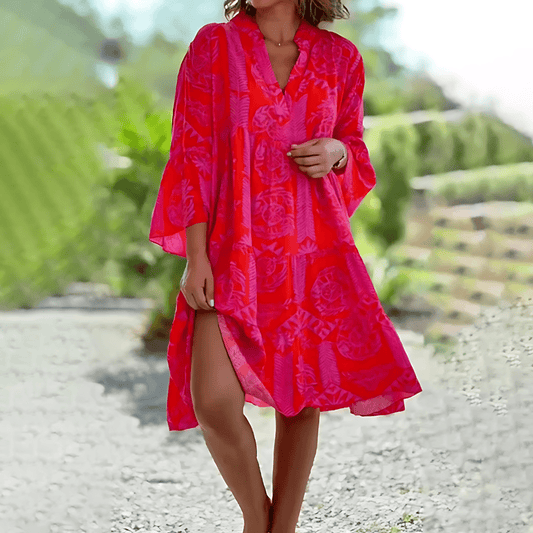 Printed Swing Tunic Dress | Flowy Fit | Boho Resort Vibes