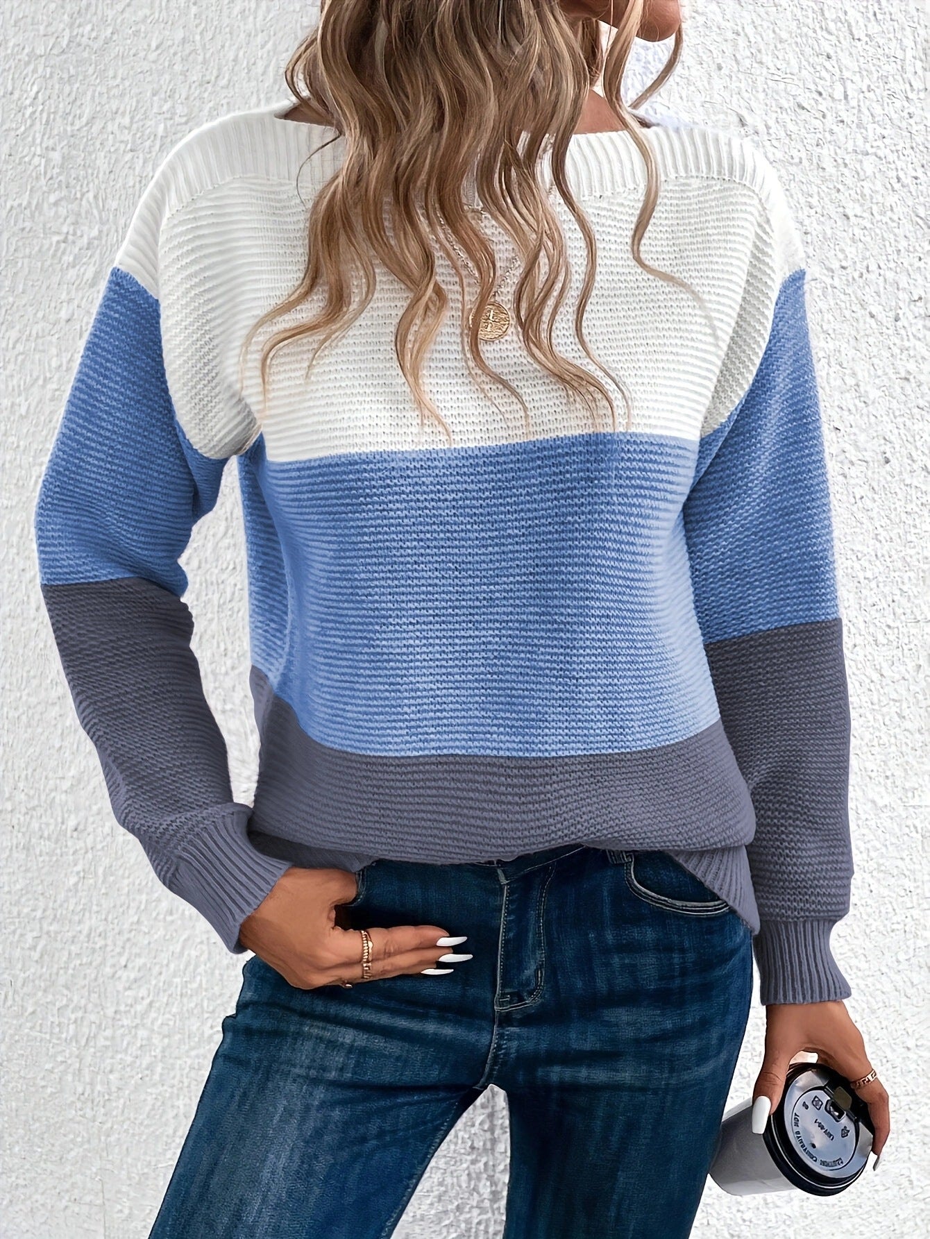 Colour-Block Knit Sweater | Soft and Cozy Fabric | Relaxed Fit | Casual Everyday Style