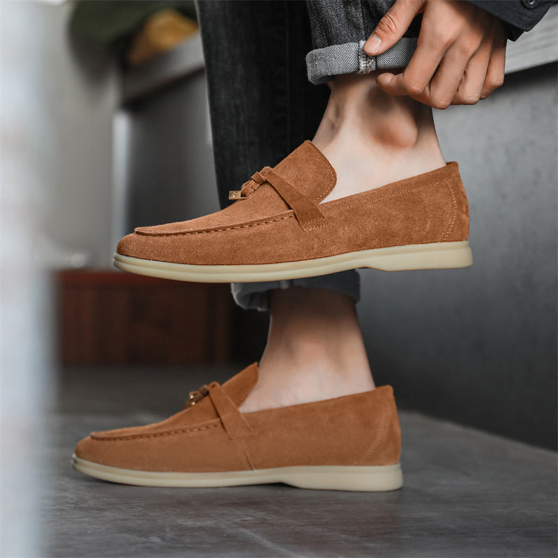 Men’s Faux Suede Tassel Loafers | Slip-On Dress Shoes | Lightweight Cushioned Sole