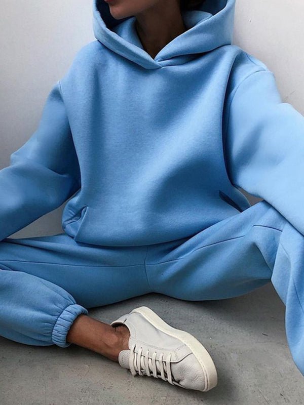 Women's Casual Hooded Loungewear Set | Long-Sleeve Hoodie & Elastic Waist Pants | Multicolour