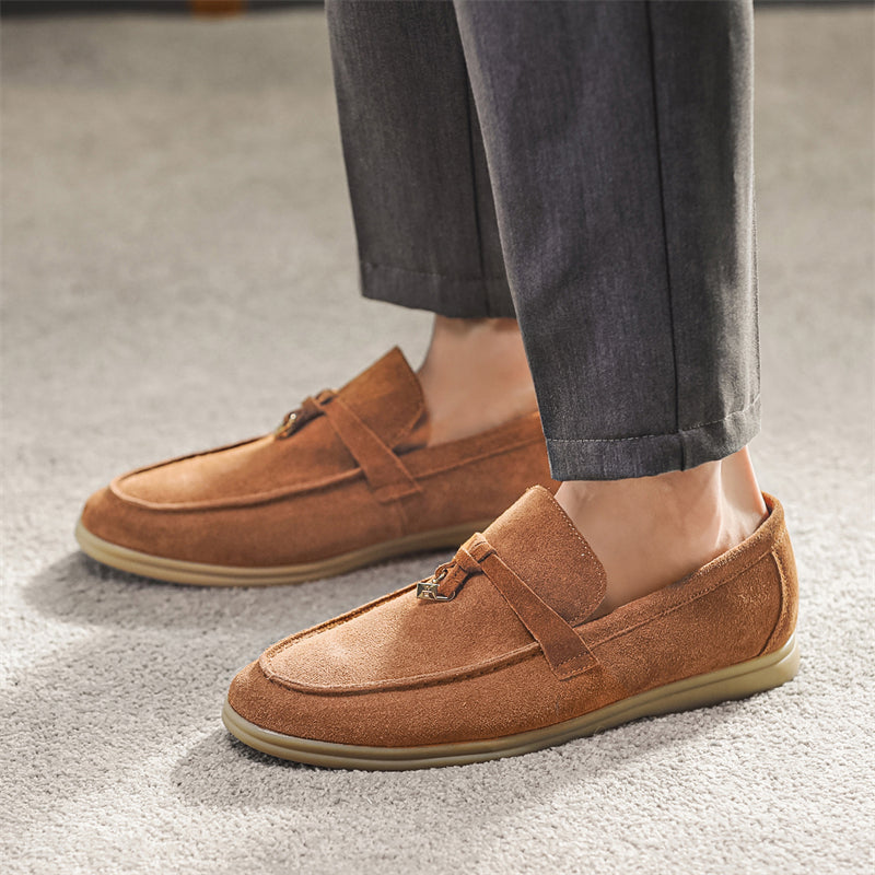 Men’s Faux Suede Tassel Loafers | Slip-On Dress Shoes | Lightweight Cushioned Sole
