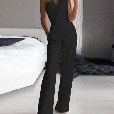 V-Neck Sleeveless Wide-Leg Jumpsuit | Sleek One-Piece Outfit for Day or Night