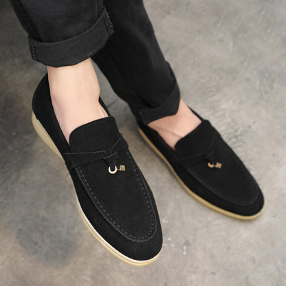 Men’s Faux Suede Tassel Loafers | Slip-On Dress Shoes | Lightweight Cushioned Sole