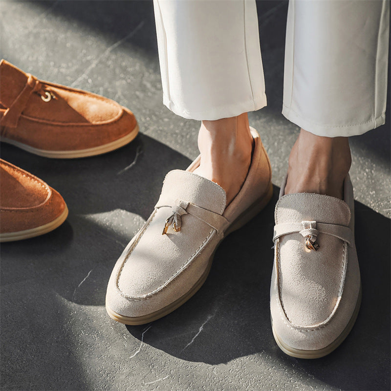 Men’s Faux Suede Tassel Loafers | Slip-On Dress Shoes | Lightweight Cushioned Sole