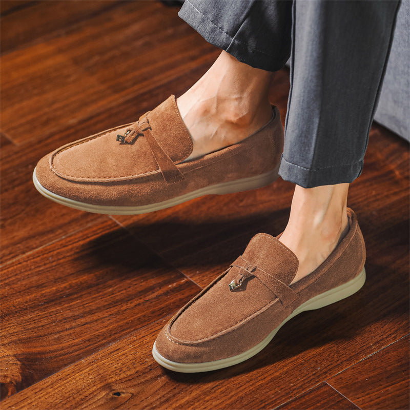 Men’s Faux Suede Tassel Loafers | Slip-On Dress Shoes | Lightweight Cushioned Sole