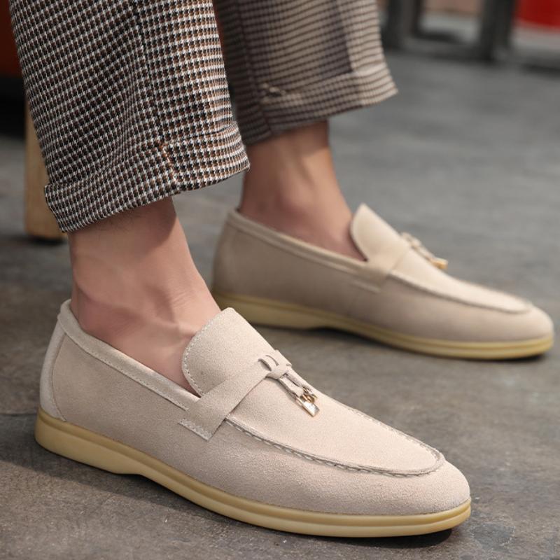 Men’s Faux Suede Tassel Loafers | Slip-On Dress Shoes | Lightweight Cushioned Sole
