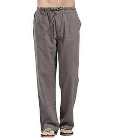 Men’s Linen Blend Drawstring Pants | Lightweight Relaxed-Fit Travel Trousers