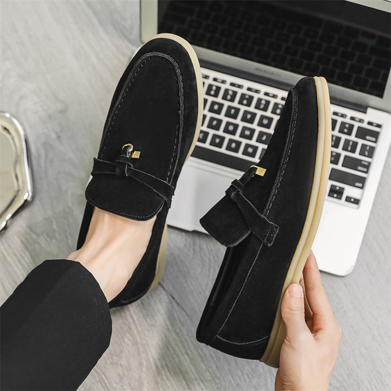 Men’s Faux Suede Tassel Loafers | Slip-On Dress Shoes | Lightweight Cushioned Sole