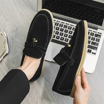 Men’s Faux Suede Tassel Loafers | Slip-On Dress Shoes | Lightweight Cushioned Sole