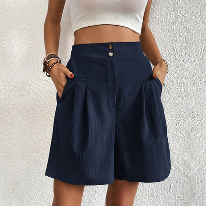 Pleated High-Waist Shorts | Relaxed Fit