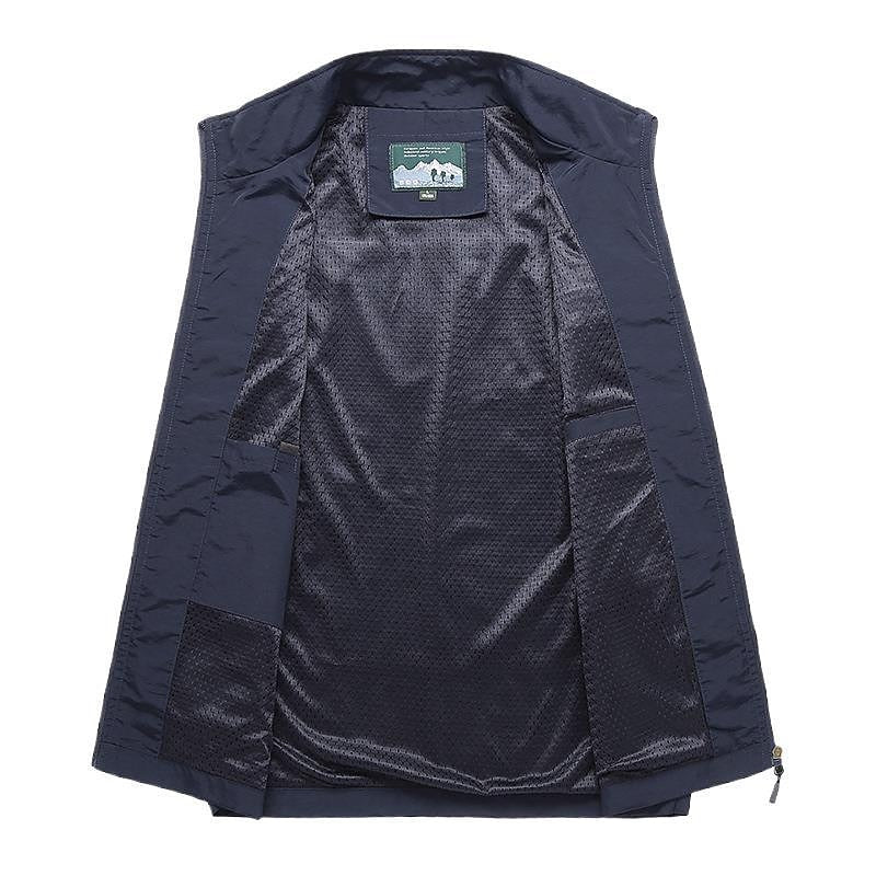 Men's Lightweight Utility Vest | Zip-Up Travel Layer | Multi-Pocket Design