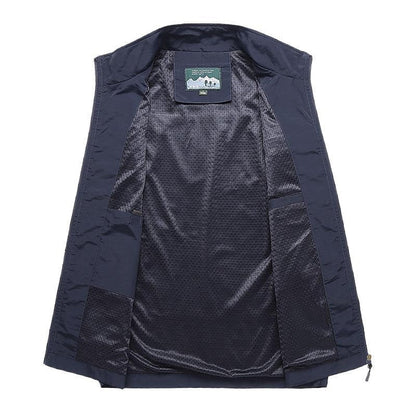 Men's Lightweight Utility Vest | Zip-Up Travel Layer | Multi-Pocket Design