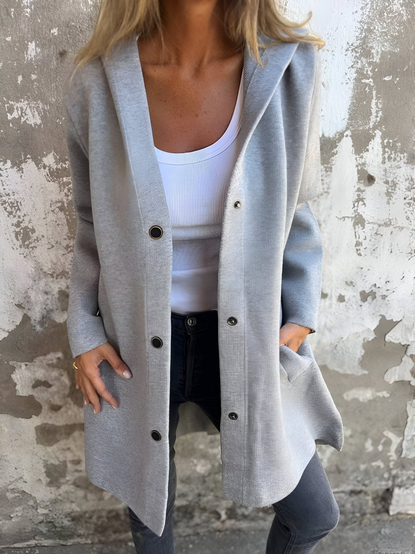 Hooded Open-Front Cardigan | Relaxed Fit | Cozy Layering Essential