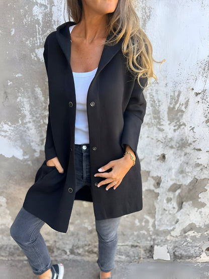 Hooded Open-Front Cardigan | Relaxed Fit | Cozy Layering Essential