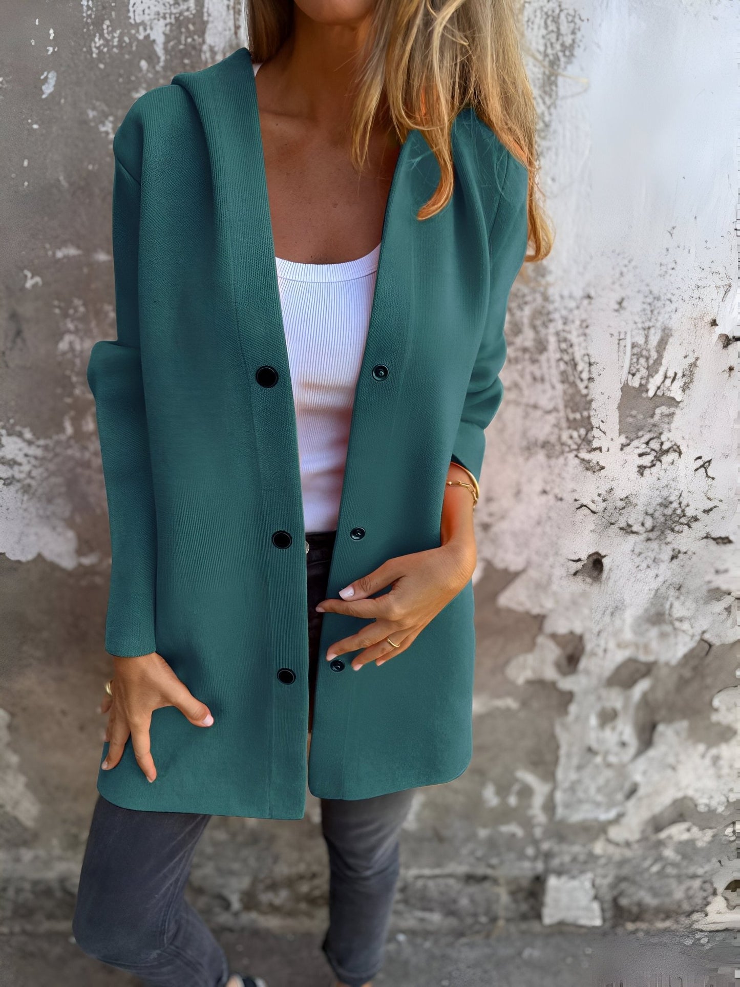 Hooded Open-Front Cardigan | Relaxed Fit | Cozy Layering Essential